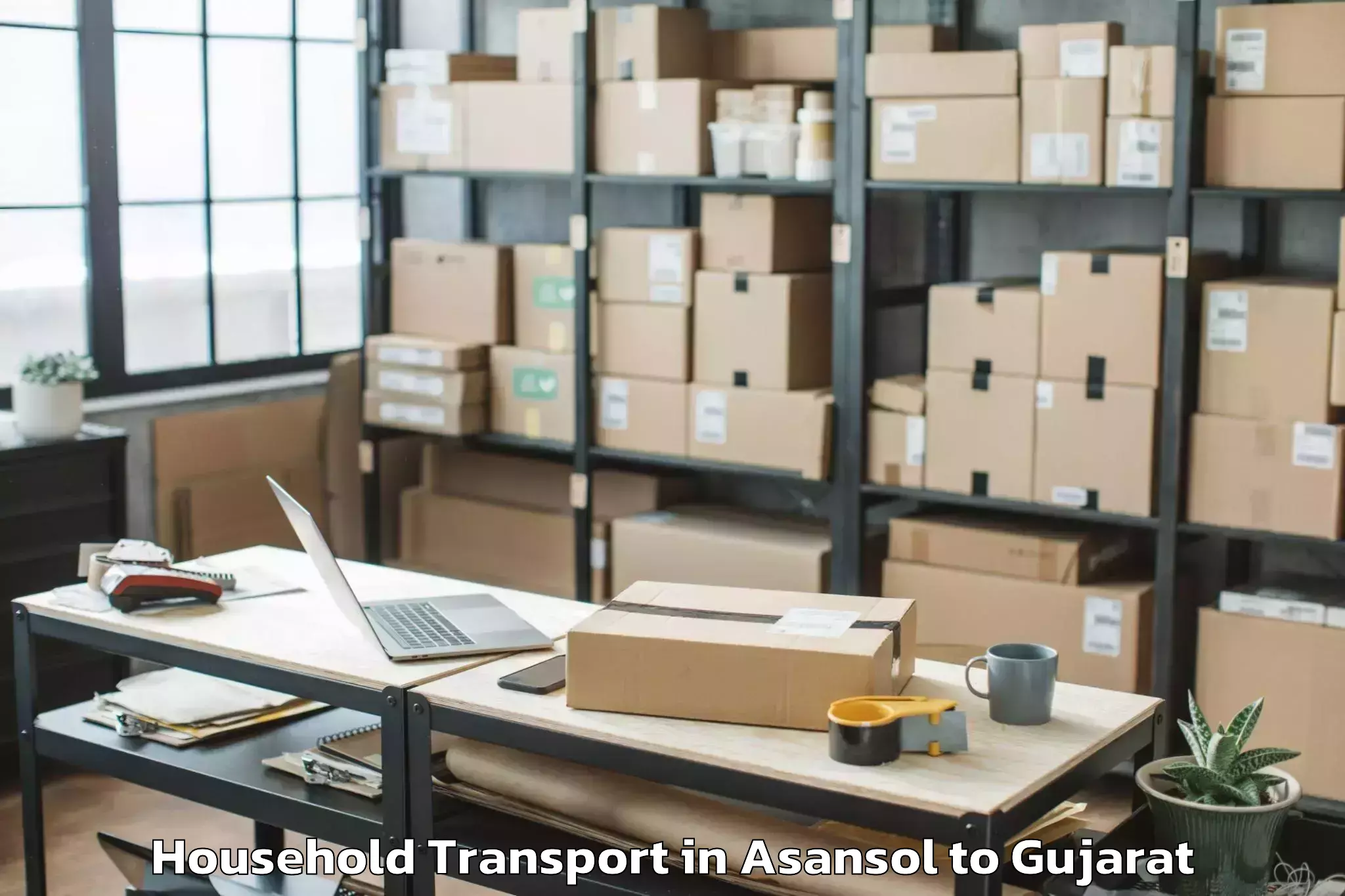 Book Asansol to Sankheda Household Transport